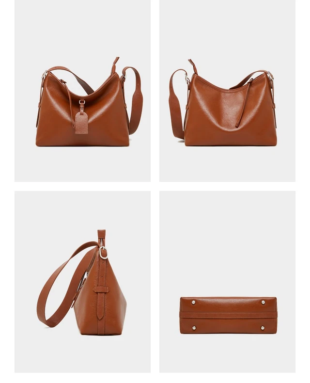 Alt view image 3 of 3 - Genuine Leather Satchel Handbag for Women Vintage Handmade Shoulder Bag Brown