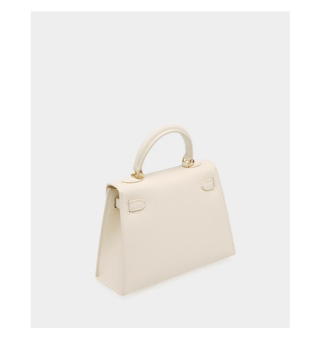 Alt view image 3 of 3 - Genuine Leather Women Makeup Bags Women's Tote Shoulder Bag White