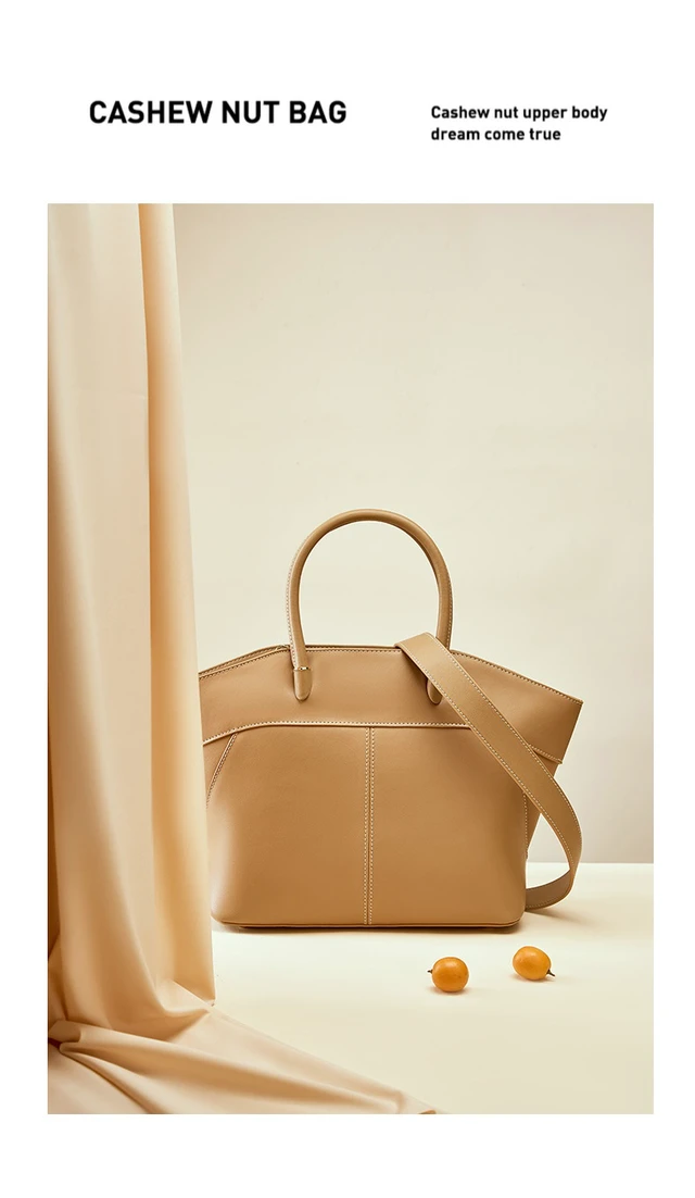 Alt view image 2 of 3 - Genuine Leather Fashion Women's Shoulder Bag Tote Bag Brown