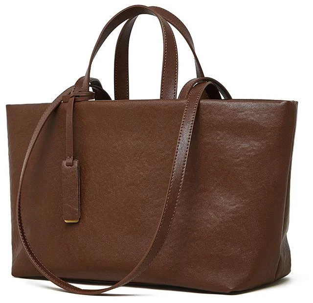 Main image of Women Genuine Leather Tote Purse Shoulder Bag Brown