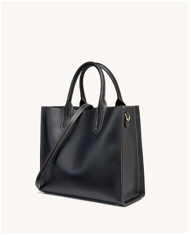 Alt view image 2 of 2 - Genuine Leather Womens Handbags Ladies Purse Satchel Shoulder Bags Black