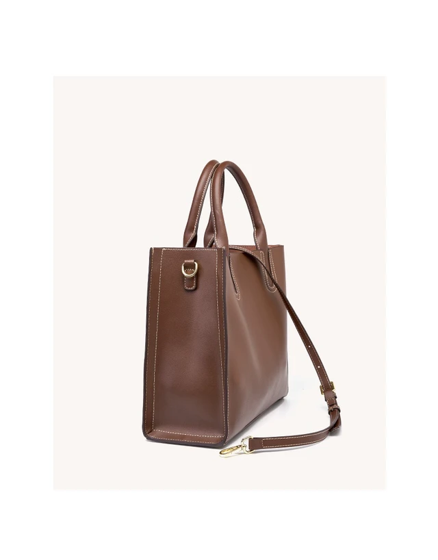 Alt view image 4 of 5 - Genuine Leather Womens Handbags Ladies Purse Satchel Shoulder Bags Brown