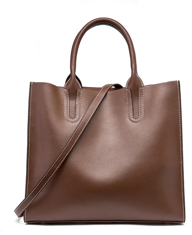 Main image of Genuine Leather Womens Handbags Ladies Purse Satchel Shoulder Bags Brown