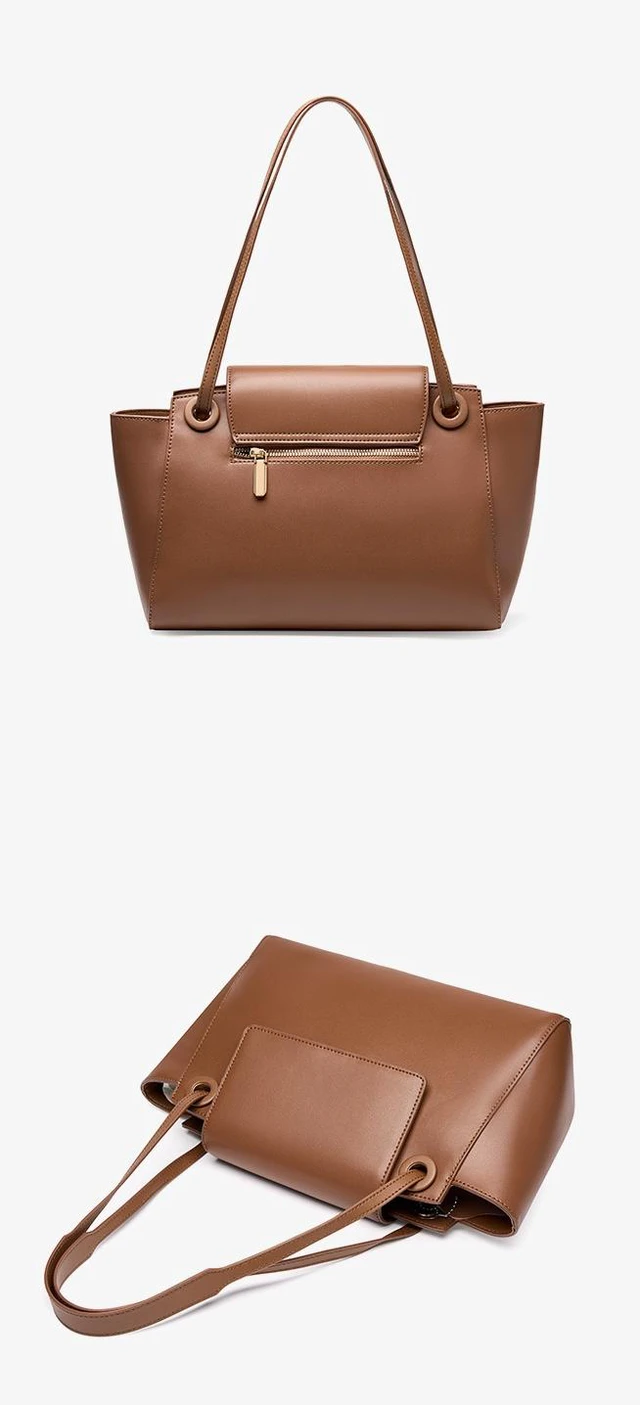 Alt view image 3 of 3 - Women Genuine Leather Crossbody Bags Women's Tote Shoulder Bag Brown
