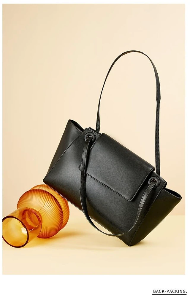 Alt view image 3 of 3 - Women Genuine Leather Crossbody Bags Women's Tote Shoulder Bag Black