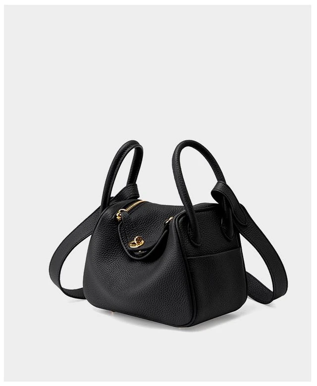 Alt view image 3 of 3 - Genuine Leather Women Retro Classic Clutch Hobo Tote Purse and Handbag Cute Crossbody Bags Black
