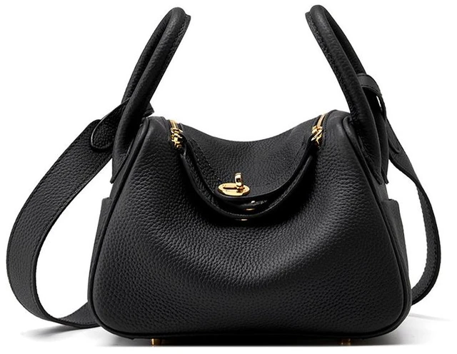 Main image of Genuine Leather Women Retro Classic Clutch Hobo Tote Purse and Handbag Cute Crossbody Bags Black