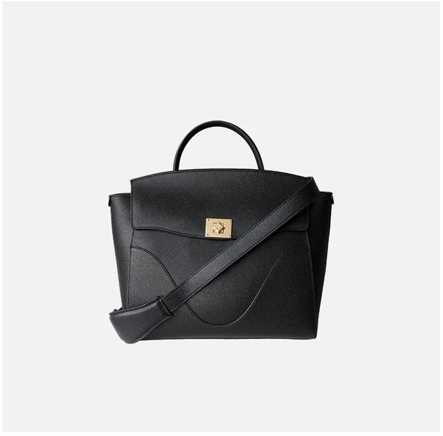 Alt view image 2 of 3 - Genuine Leather Women's Evening Handbag Satin Shoulder Bag Purse Black