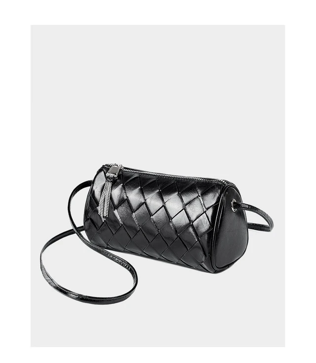 Alt view image 3 of 4 - Women Trendy Small Shoulder Bag Genuine Leather Hobo Handbags Black