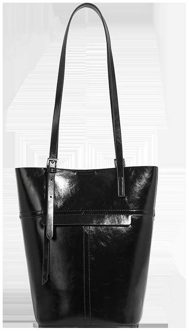 Alt view image 2 of 3 - Genuine Leather Hobo Purses and Handbags Black