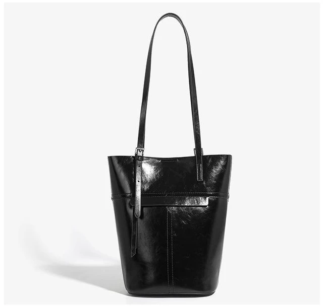 Main image of Genuine Leather Hobo Purses and Handbags Black