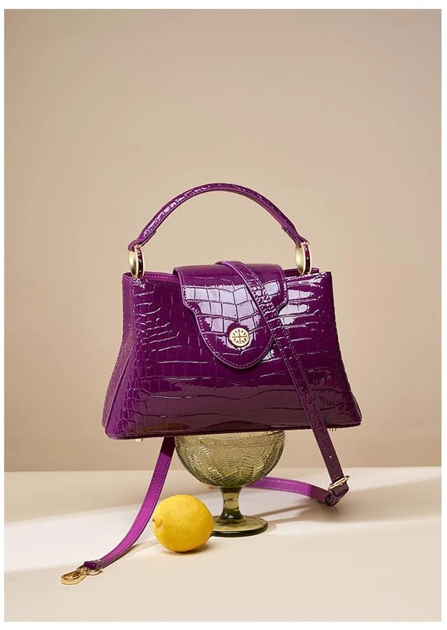Alt view image 2 of 3 - Genuine Leather Fashion Hobo Bags Large Purse and Handbags Purple