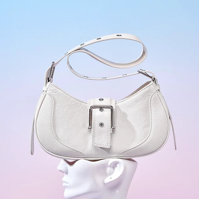 Alt view image 2 of 2 - Genuine Leather Purses for Women Shoulder Handbags Hobo Bags Tote Bag White