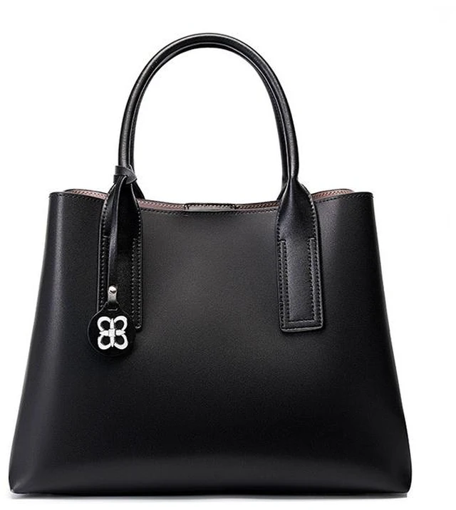 Main image of Genuine Leather Womens Fashion Purses and Handbags Top Handle Satchel Tote Bags Black