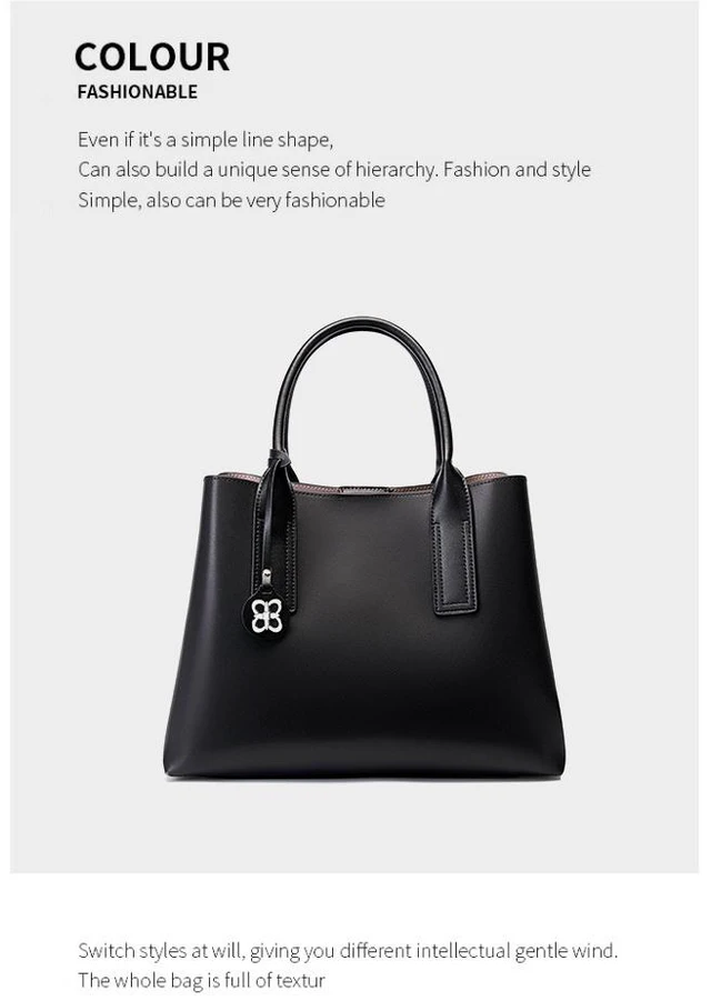 Alt view image 2 of 3 - Genuine Leather Womens Fashion Purses and Handbags Top Handle Satchel Tote Bags Black