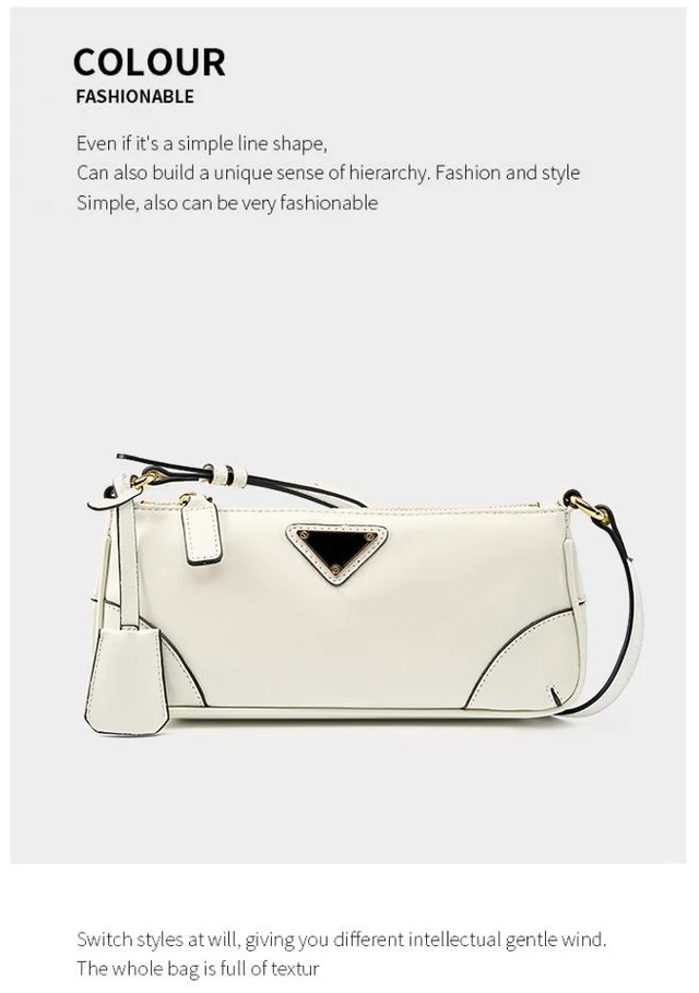 Alt view image 2 of 3 - Genuine Leather Women Trendy Cresent Shoulder Bag Hobo Handbags White
