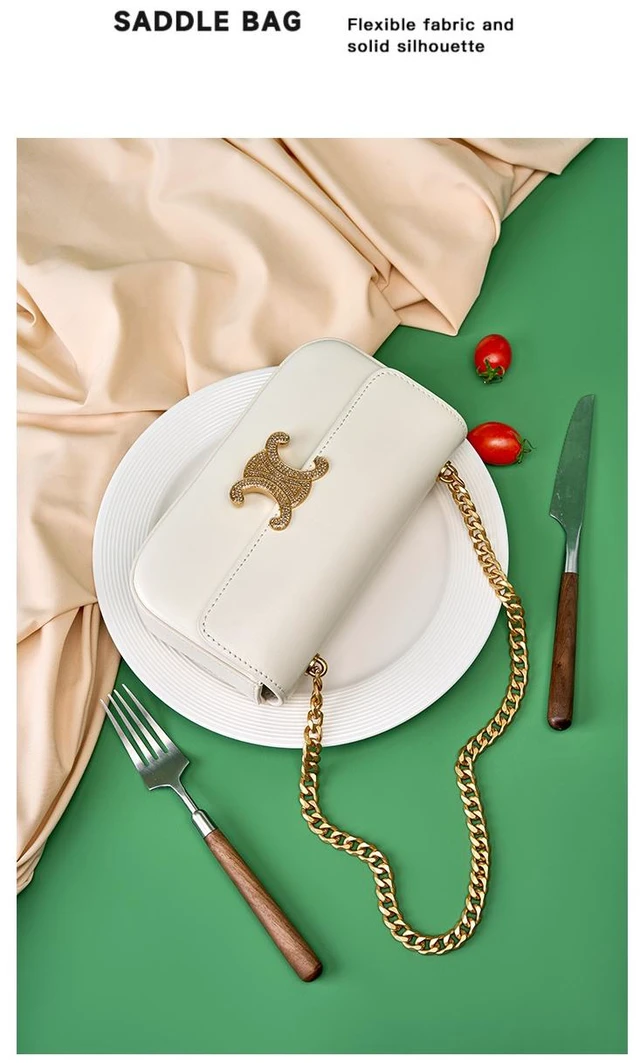 Alt view image 2 of 3 - Genuine Leather Women Crossbody Bags Medium Size Shoulder Handbags White