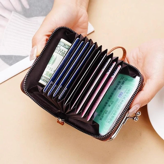 Alt view image 2 of 3 - Genuine Leather Women's Short Wallet Bag With Multiple Card Slots Brown