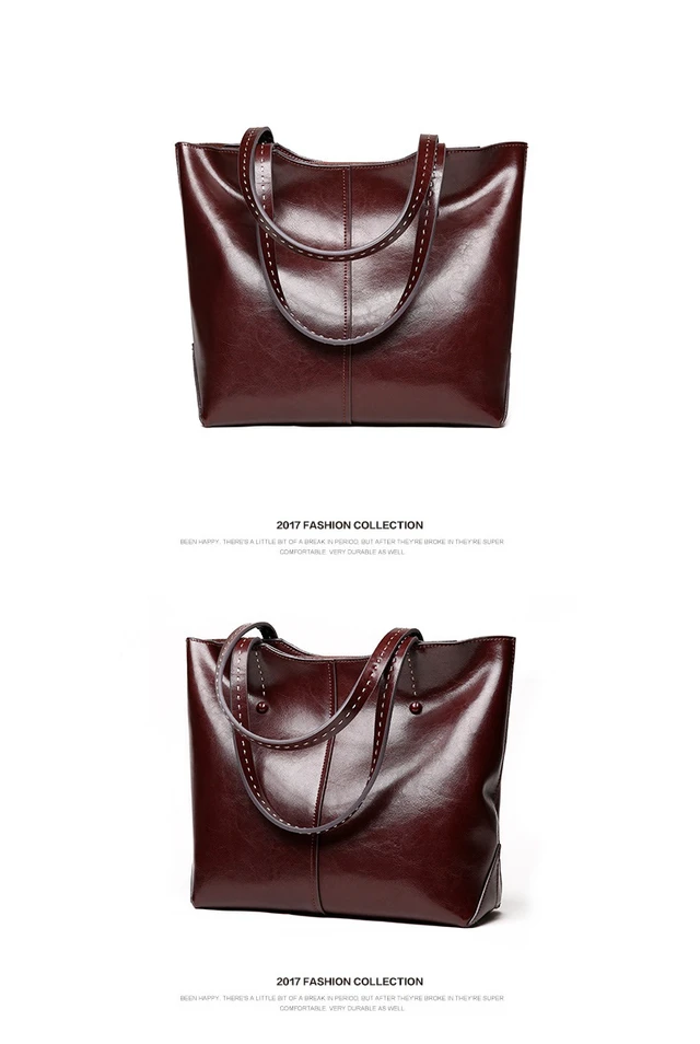 Alt view image 2 of 2 - Women Genuine Leather Handbags Tote Purse Shoulder Bag Brown