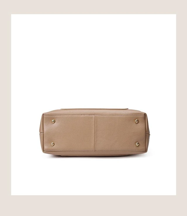 Alt view image 5 of 5 - Genuine Leather Women Top Handle Satchel Handbags Shoulder Bag Messenger Tote Bag Cream