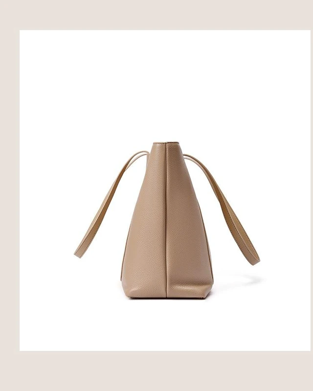 Alt view image 3 of 5 - Genuine Leather Women Top Handle Satchel Handbags Shoulder Bag Messenger Tote Bag Cream