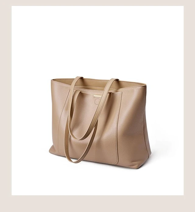 Alt view image 2 of 5 - Genuine Leather Women Top Handle Satchel Handbags Shoulder Bag Messenger Tote Bag Cream