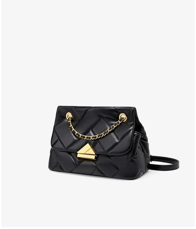 Alt view image 2 of 2 - Genuine Leather Women Small Hobo Bag Slouchy Shoulder Bag Black