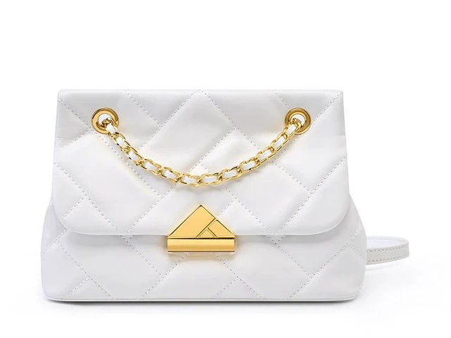 Main image of Genuine Leather Women Small Hobo Bag Slouchy Shoulder Bag White