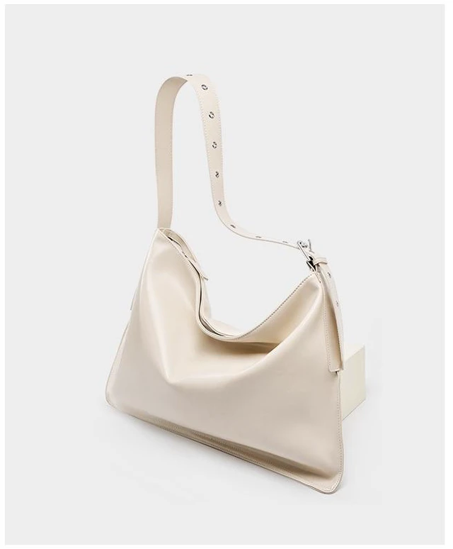 Alt view image 4 of 4 - Genuine Leather Fashion Hobo Bags Large Purse and Handbags White