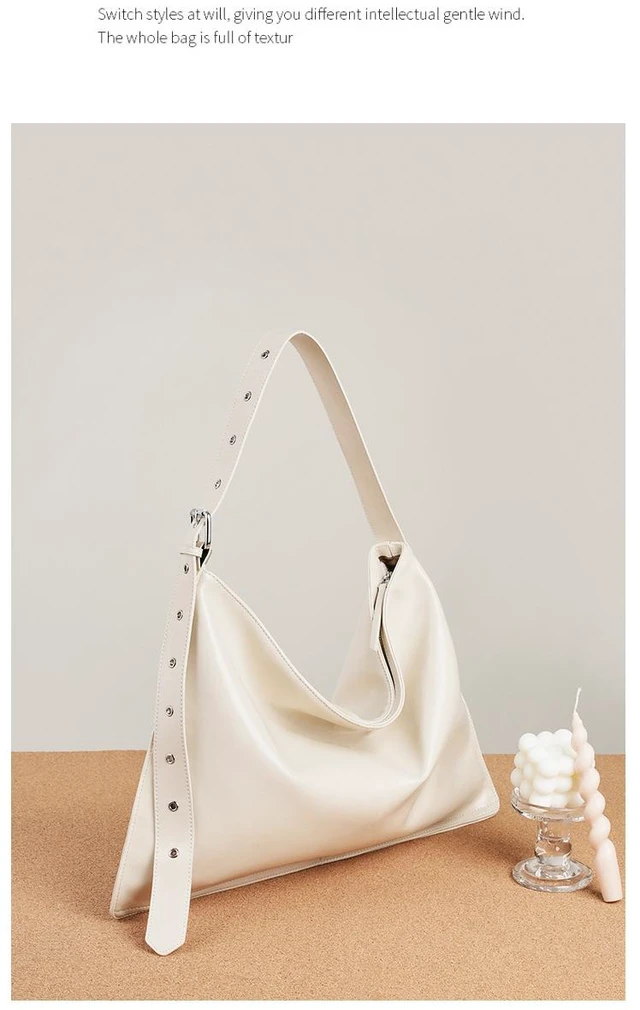 Alt view image 2 of 4 - Genuine Leather Fashion Hobo Bags Large Purse and Handbags White