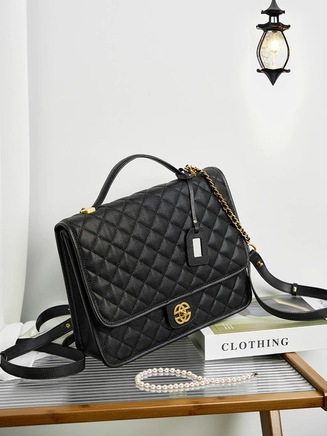 Alt view image 2 of 3 - Genuine Leather Crossbody Purses for Women Handbag and Backpack Black