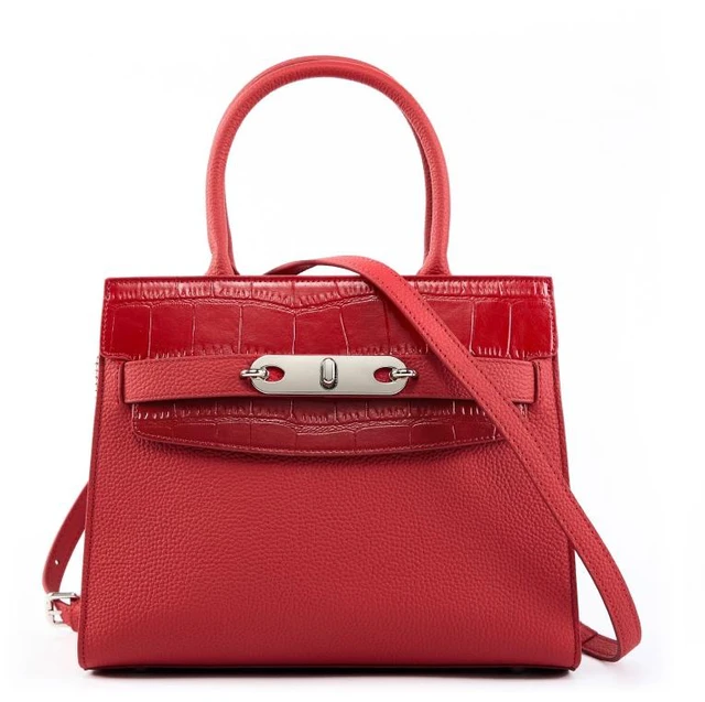 Main image of Genuine Leather Women's Bag Vintage Handbag Red