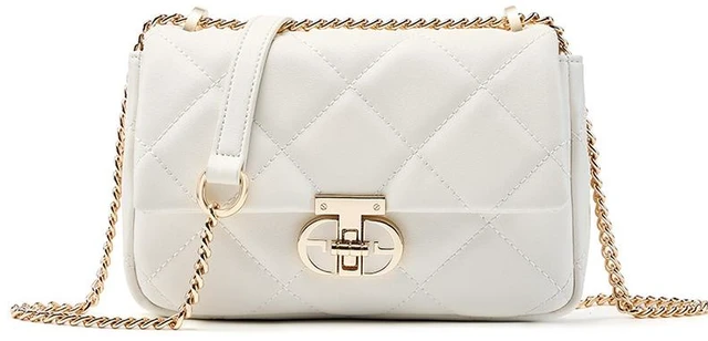 Main image of Genuine Leather Women Top Handle Satchel Handbags Shoulder Bag Messenger Tote Bag White