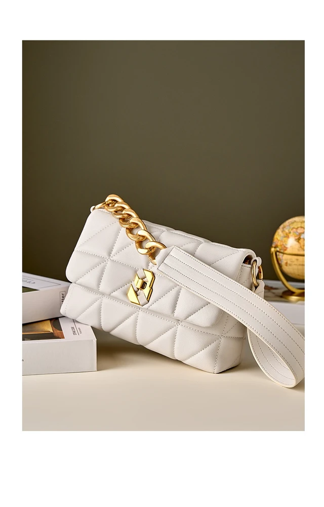 Alt view image 2 of 2 - Genuine Leather Women Shoulder Bag Vintage Crossbody Purse Handbag White