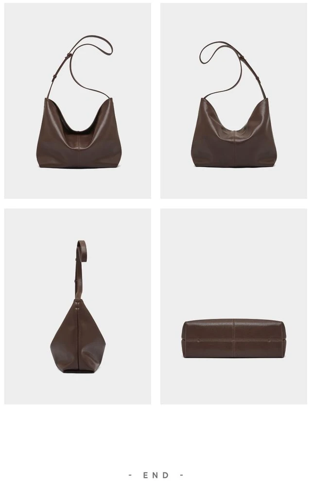 Alt view image 3 of 3 - Genuine Leather Womens Fashion Shoulder Bags Large Tote Bag Retro Purse Handbag Brown