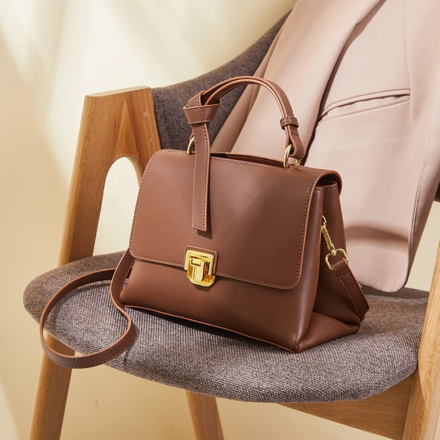 Alt view image 2 of 4 - Genuine Leather Women Shoulder Bag Vintage Crossbody Purse Handbag Brown