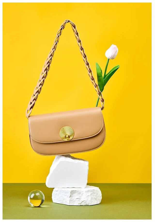 Alt view image 3 of 3 - Genuine Leather Women Fashion Handbags Tote Bag Shoulder Bag Cream