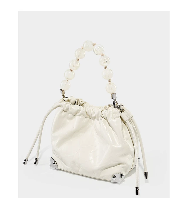 Alt view image 3 of 3 - Genuine Leather European and American Large Capacity Handbag White