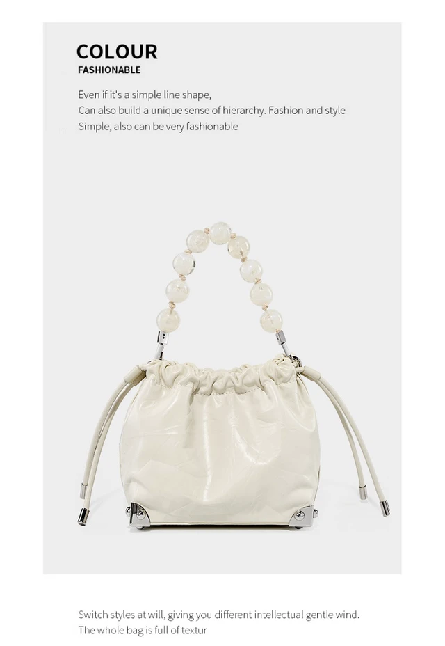 Alt view image 2 of 3 - Genuine Leather European and American Large Capacity Handbag White