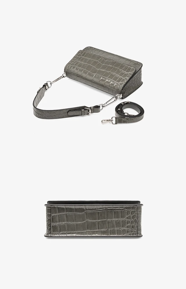 Alt view image 3 of 3 - Genuine Leather Women's Handbag Beach Bag Simple Shoulder Bag Grey