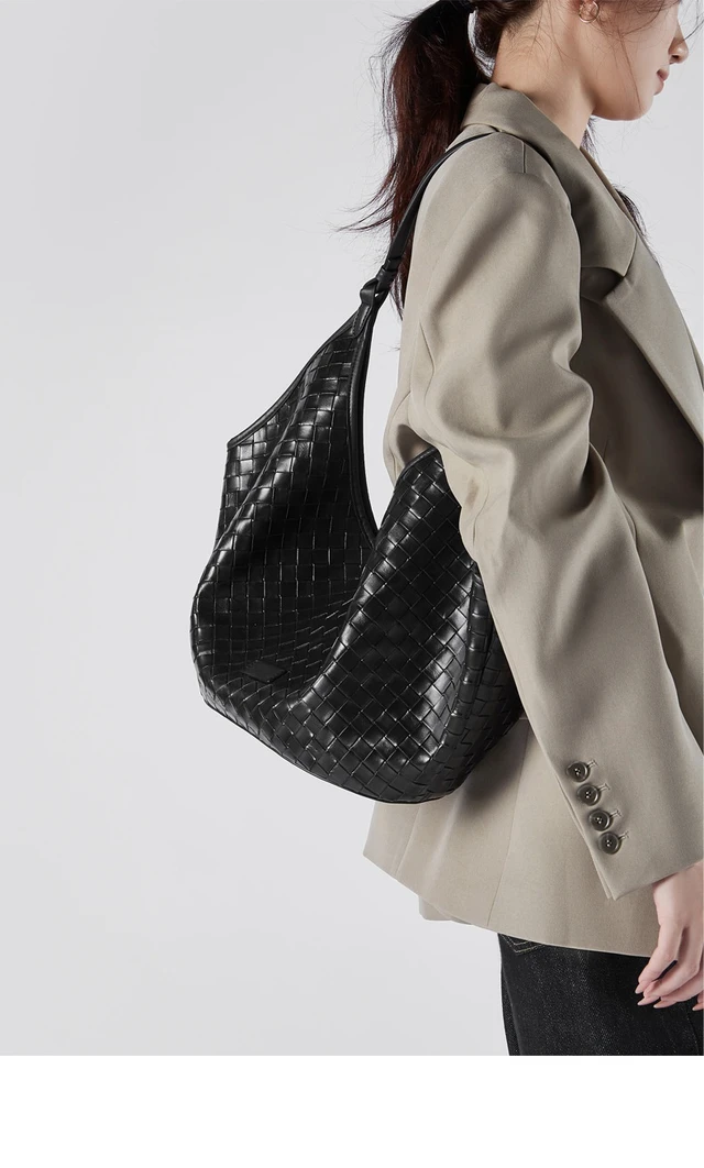 Alt view image 2 of 3 - Womens Genuine Leather Handbag Shoulder Bag Black