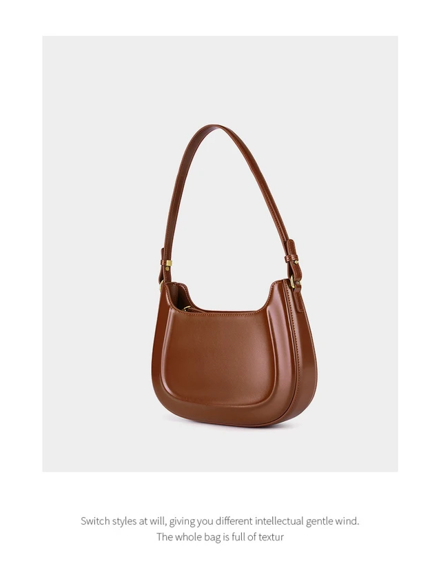 Alt view image 5 of 5 - Genuine Leather Women's Handbag Ladies Shoulder Tote Messenger Hobo Bag Brown