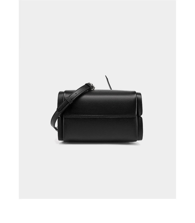 Alt view image 4 of 4 - Genuine Leather Large Capacity Women's Crossbody Handbag Black
