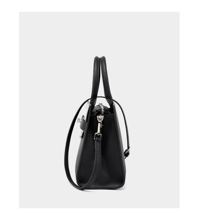Alt view image 5 of 6 - Genuine Leather Women's Bag Vintage Handbag Black