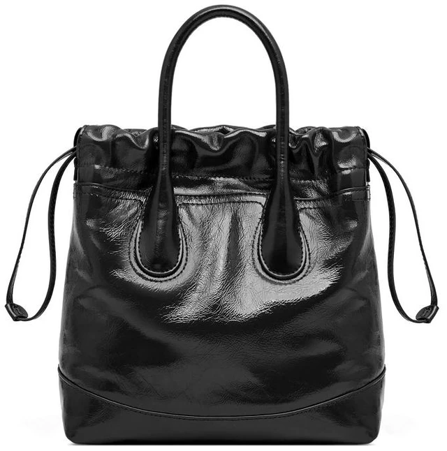 Main image of Genuine Leather Women's Handbag Diagonal Cross Bag Black