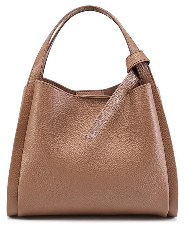 Main image of Genuine Leather Large Capacity Women's Crossbody Handbag Brown