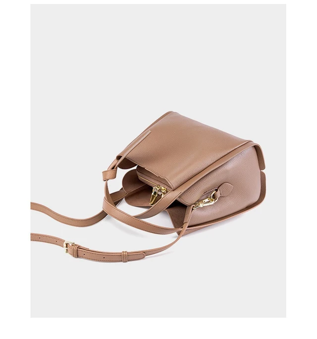 Alt view image 4 of 6 - Genuine Leather Large Capacity Women's Crossbody Handbag Brown