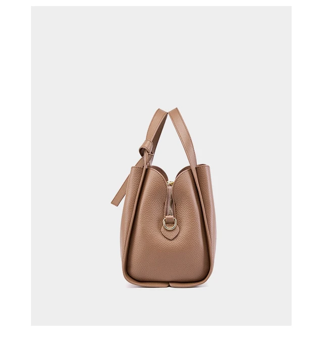 Alt view image 3 of 6 - Genuine Leather Large Capacity Women's Crossbody Handbag Brown
