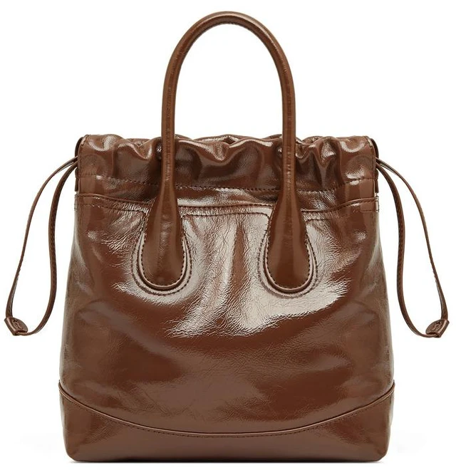 Main image of Genuine Leather Women's Handbag Diagonal Cross Bag Brown