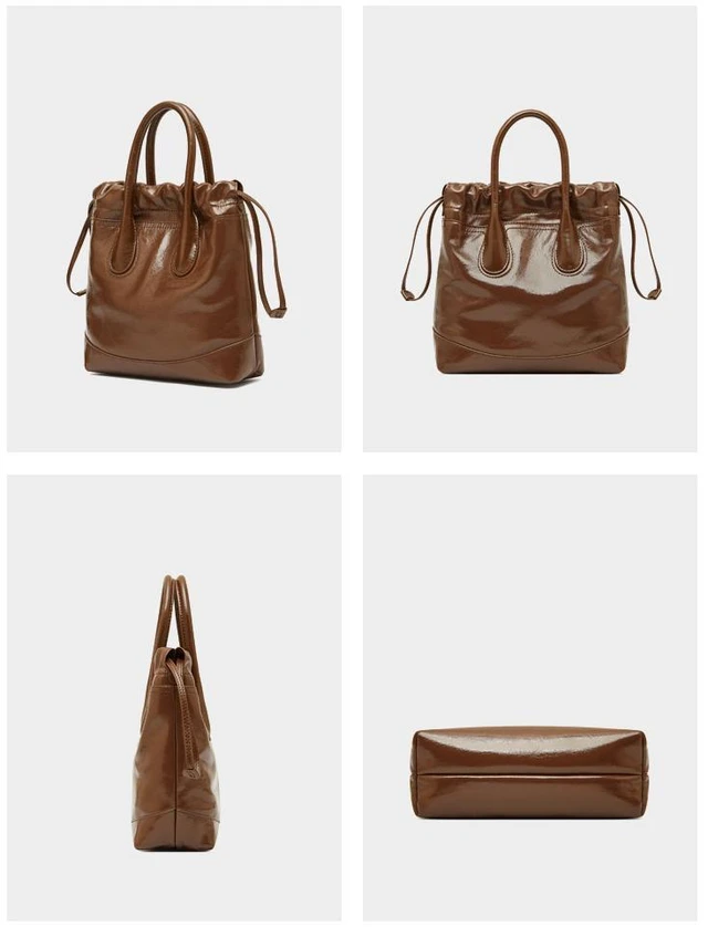 Alt view image 3 of 3 - Genuine Leather Women's Handbag Diagonal Cross Bag Brown